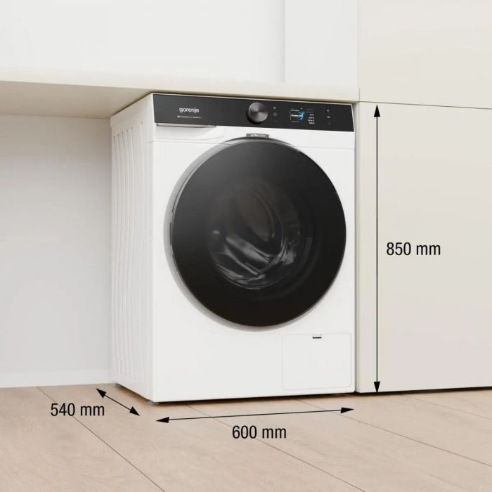 Пральна машина Gorenje фронтальна, 8кг, 1400, A+++, 54см, дисплей, інвертор, пара, Wi-Fi, білий