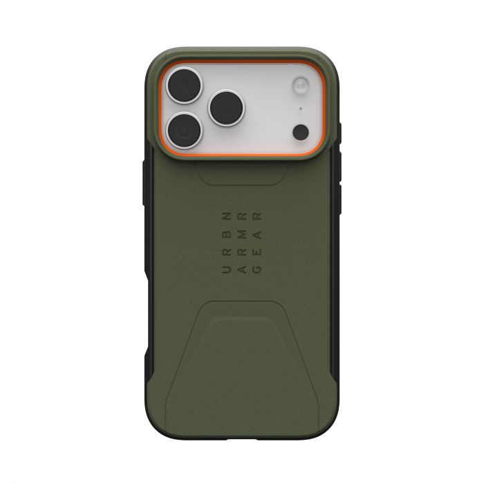 Чохол UAG для iPhone 17 Pro Max, Civilian MagSafe, Olive/Orange