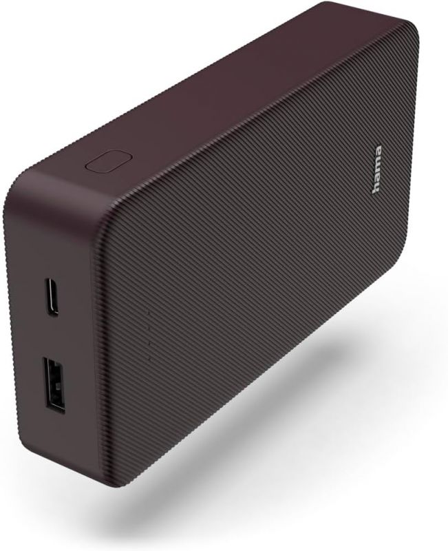 Акумулятор портативний літій-іонний Power Bank Hama 20000 мА·год, USB-C, USB-A, plum