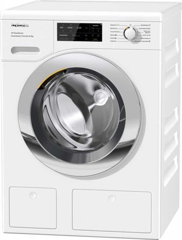 Пральна машина Miele WEI 865 WPS фронтальна, 9кг, 1600, A+++, 63.6см, дисплей, інвертор, автодоз, люк хром, білий
