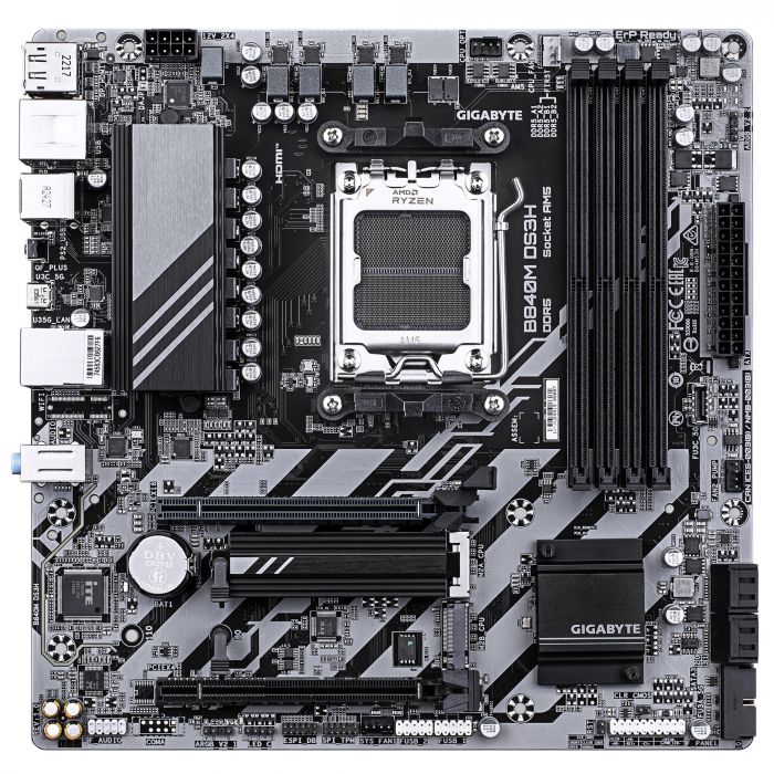 Материнська плата GIGABYTE B840M DS3H sAM5 B840 4xDDR5 M.2 HDMI DP mATX