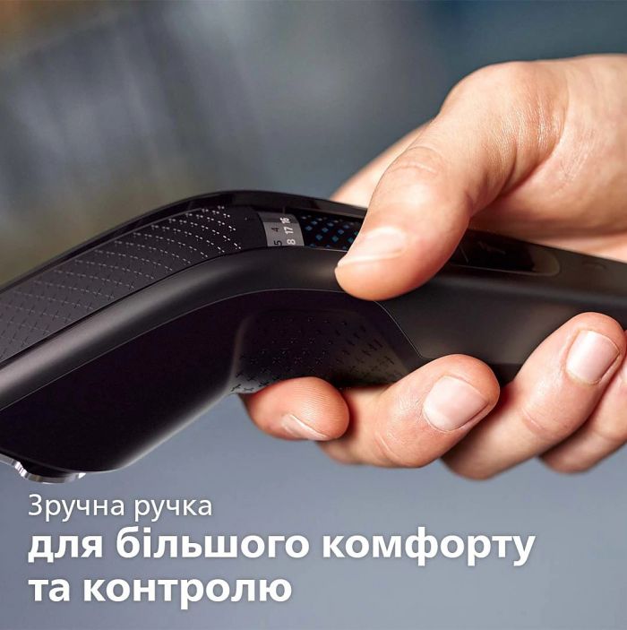 Машинка для стриження  Philips Series 7000, акум., роторний мотор, насадок-3, кейс,ножиці, гребінець в компл, сталь, чорно-сірий