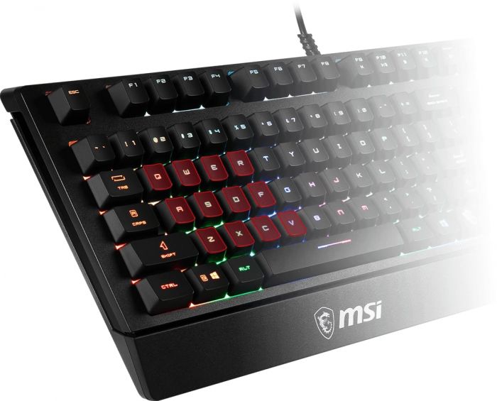 Клавіатура мембранна MSI Vigor GK20 UA 104key, USB-A, EN/UKR/RU, ColorLED, чорний