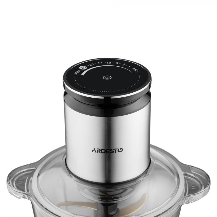 Подрібнювач ARDESTO, 800Вт, чаша 3000мл, скло, корпус-нерж. сталь, чорний