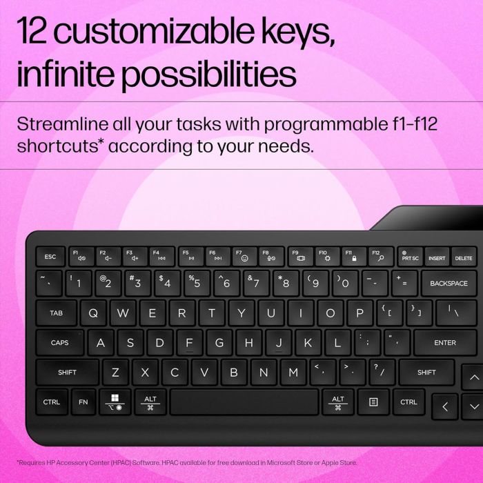 Клавіатура мембранна HP 460 Multi-Device key, BT, EN/UK, чорний