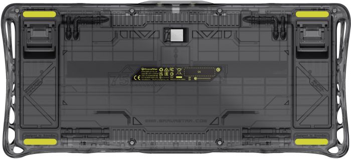 Клавіатура механічна GravaStar Mercury K1 Lite 80keys, GravaStar x BSUN Grey, EN/UKR, BT/WL/USB, чорний