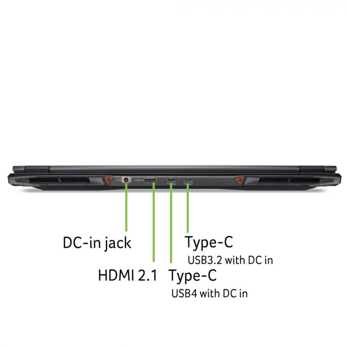 Ноутбук Acer Nitro 18 AN18-61 18" WQXGA IPS, AMD R7-350, 32GB, F2TB, NVD5070-8, Lin, чорний