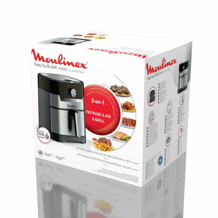 Мультипіч Moulinex EasyFry&Grill, 1550Вт, чаша-4.2л, механічне керув., пластик, сірий