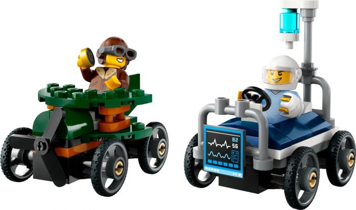 Конструктор LEGO City «Літак проти лікарняного ліжка» Набір для перегонів