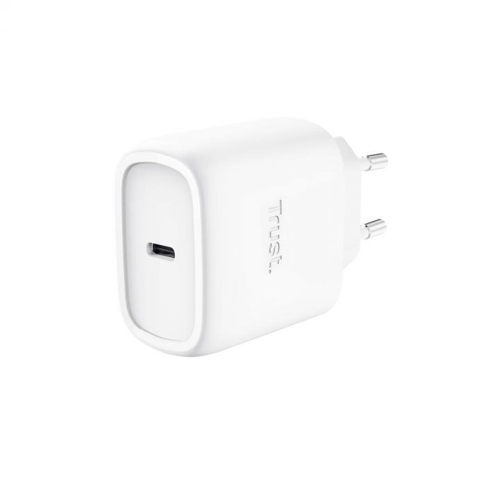 Зарядний пристрій мережевий Trust Maxo 45Вт, GaN, USB-C PD/PPS, білий