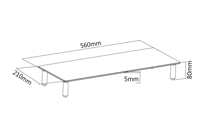 Підставка для монітора DIGITUS Universal glass monitor riser, до 20кг