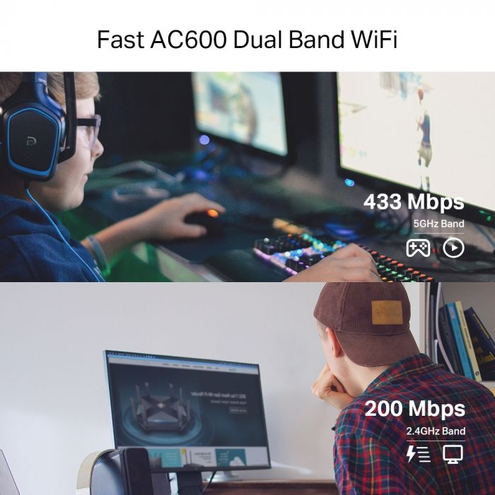 Адаптер WiFi TP-LINK Archer T2E AC600, PCI-Express x1