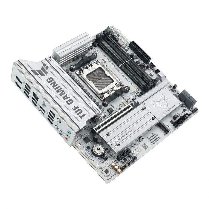 Материнcька плата ASUS TUF GAMING B850M-PLUS WIFI7 W sAM5 B850 4xDDR5 M.2 HDMI DP Wi-Fi BT mATX білий