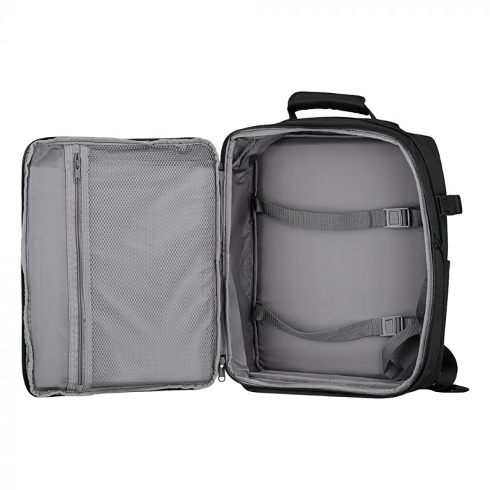 Рюкзак дорожній 2Е Trek, Cabin size, поліестр, EXP, 17/23л, з відсіком для ноутбука 16", чорний