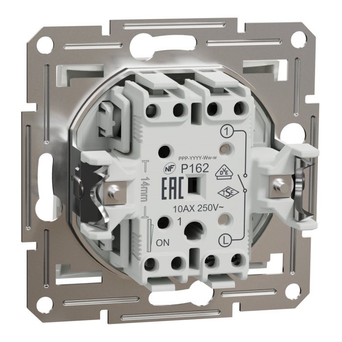 Вимикач 1-клавішний Schneider Electric, Asfora (білий, без рамки)