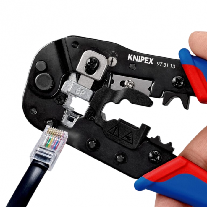 Кліщі обтискні KNIPEX Western, для обтиску штекерів 190мм фосфатовані 0.345кг