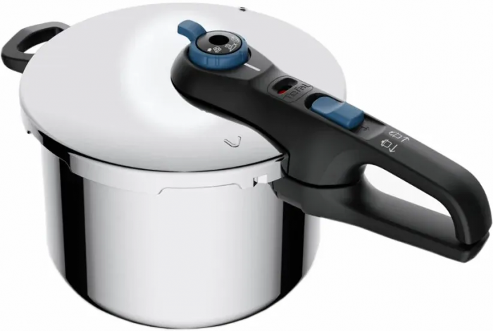 Скороварка Tefal Secure Trendy, 6л, з паровим кошиком, нержавіюча сталь, пластик