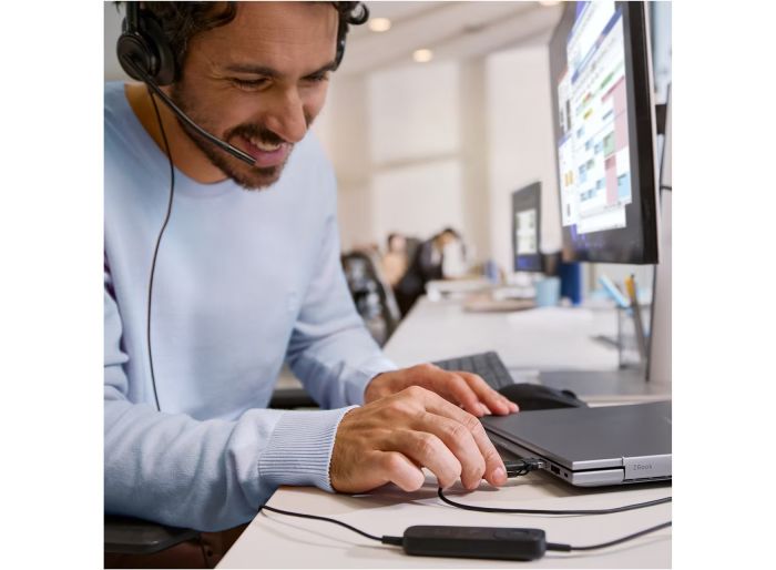 Гарнітура комп'ютерна стерео On-ear HP Poly Mission 425, USB-A, USB-C, Uni-mic, AI noise cancelling, Cертифікати Teams, Zoom, Google Meet, чорний