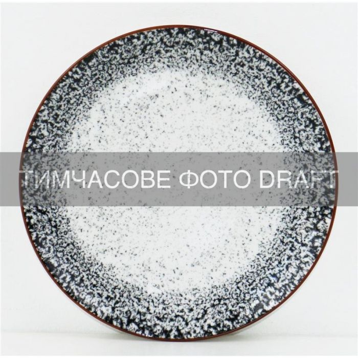 Тарілка десертна ARDESTO Alcor, 19см, порцеляна, біло-чорний