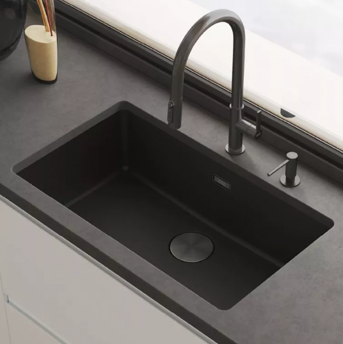 Змішувач для кухні Franke Maris Slim J Clear Water, довж.виливу - 221 мм, поворотний, 1+1 фільтр, латунь