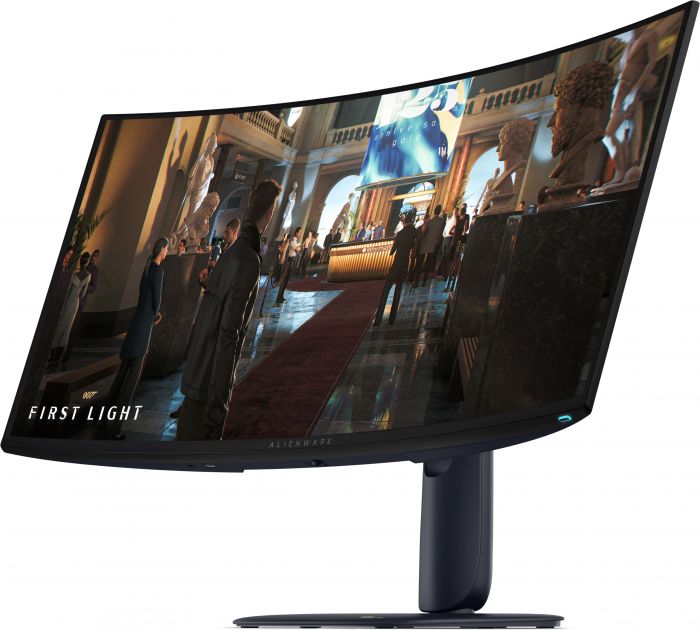 Монітор DELL 34" AW3426DW 2xHDMI, DP, USB, QD-OLED, 3440x1440, 21:9, 280Hz, 0.03ms, DCI-P3 99%, Delta E<2, CURVED, G-SYNC, FreeSync, AdaptiveSync, HAS, HDR TrueBlack 400