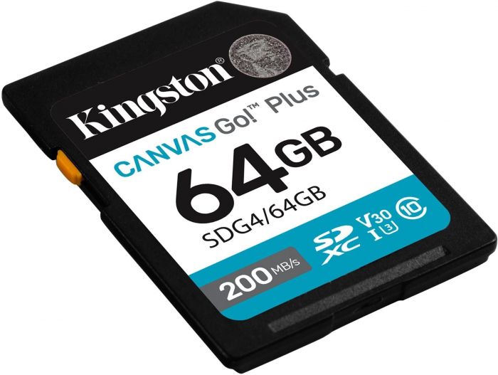 Карта пам'яті Kingston SD   64GB C10 UHS-I U3 V30 R200MB/s