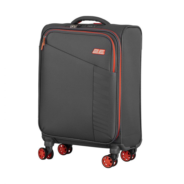 Набір валіз 2E, Trek, (M+S), TSA, 4 колеса, + 2 рюкзаки Cabin (2E-BPET-CABIN-GR), поліестр, сірий