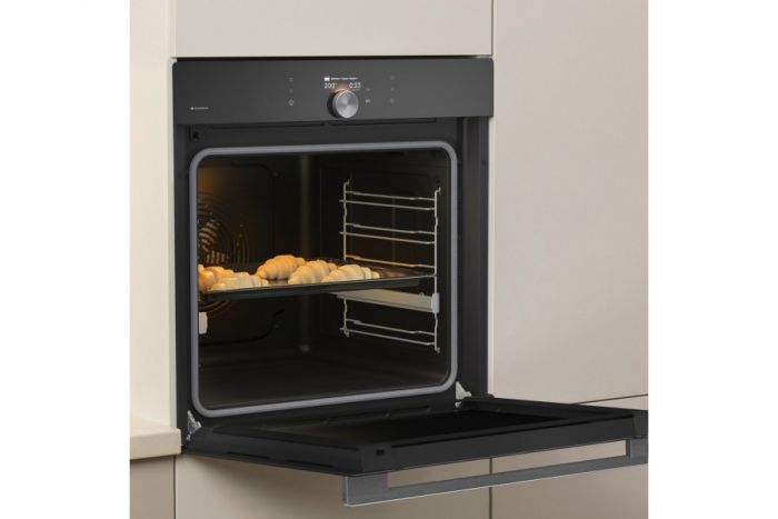 Духова шафа Gorenje електрична, 77л, A+, TouchFree, дисплей, мультисист, Wi-Fi керування, піроліз, готув. на різн рівнях, чорний