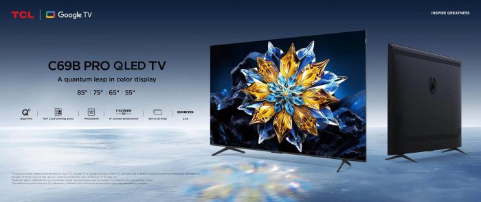 Телевізор 55" TCL QLED Pro 4K 60Hz Smart Google TV Black ONKYO sound