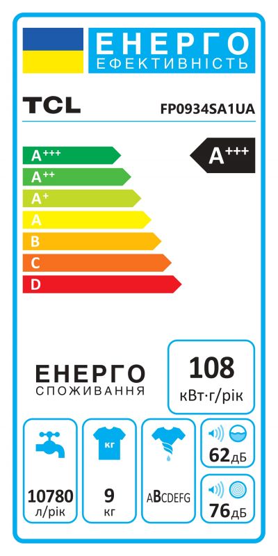 Пральна машина TCL фронтальна, 9кг, 1400, A, 57см, дисплей, пара, інвертор, сірий