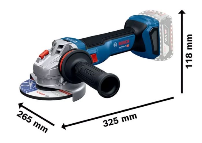 Шліфмашина кутова акумуляторна Bosch GWS 18V-11S 125мм 18В 1x5А·год 0-9000об·хв 1.7кг кейс ЗП  GAL1880CV
