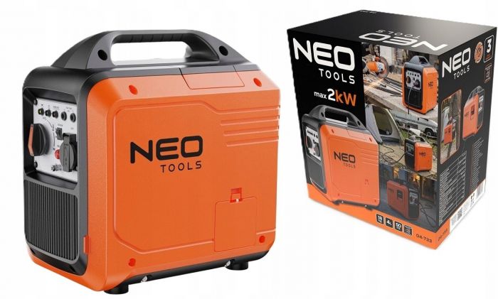 Генератор бензиновий інверторний Neo Tools 230В, 1.8/2.0кВт, ручний стартер, 18кг