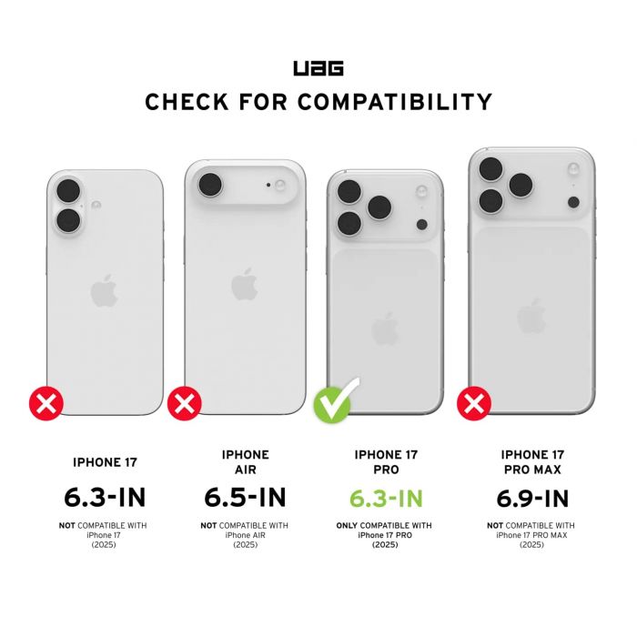Чохол UAG для iPhone 17 Pro, Pathfinder Clear MagSafe, Ice/Silver