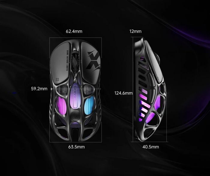 Миша GravaStar Mercury X, BT/WL/USB-A, RGB, чорний