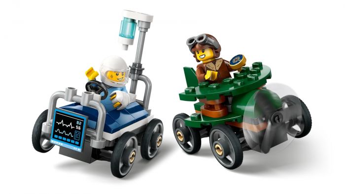 Конструктор LEGO City «Літак проти лікарняного ліжка» Набір для перегонів