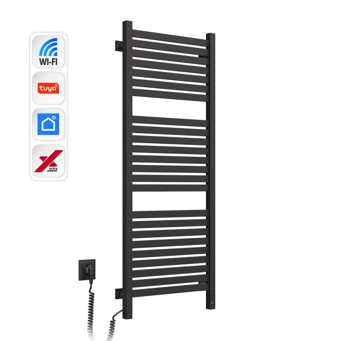 Рушникосушка Navin електрична Авангард Х, 1200х480х71мм, Wi-Fi, сталь, чорний муар, ліве підключення