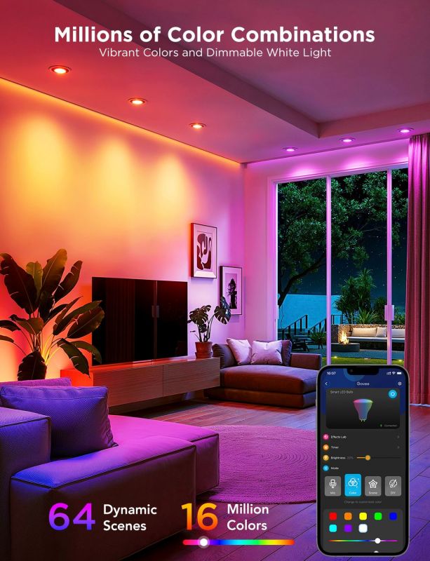 Набір ламп 2шт Govee B600D GU10 Smart LED Bulb, RGBWW, WI-FI/Bluetooth, білий