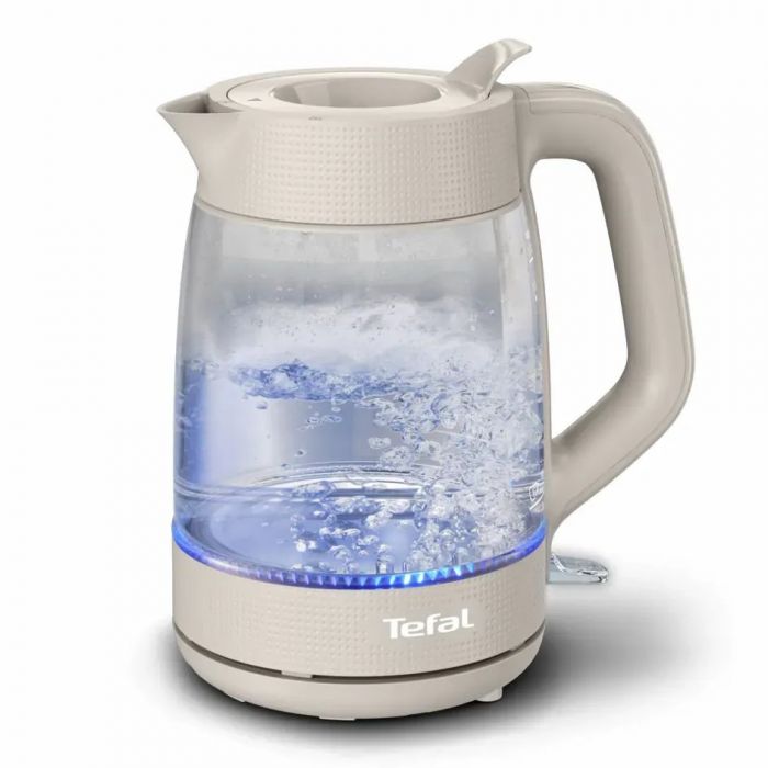 Електрочайник Tefal Morning Glass Kettle, 1.7л, скло, з підсвіткою, бежевий