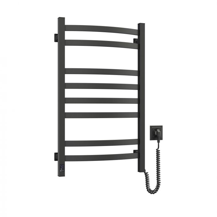 Рушникосушка Navin електрична Avalon, 800х480х104мм, таймер-регулятор, сталь, чорний муар, праве підключення