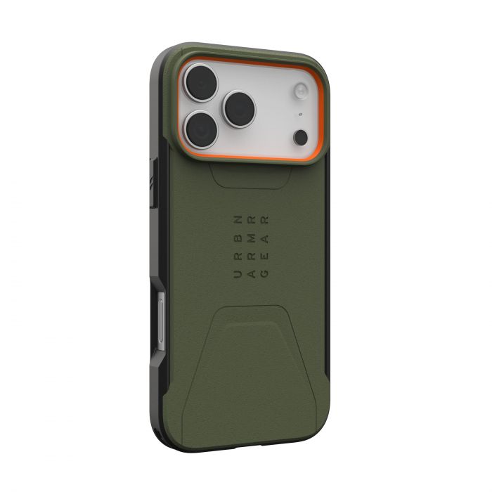 Чохол UAG для iPhone 17 Pro Max, Civilian MagSafe, Olive/Orange