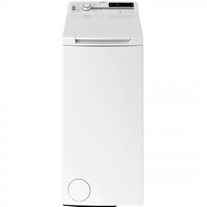 Пральна машина Whirlpool вертикальна, 7кг, 1200, B, 60см, дисплей, інвертор, білий