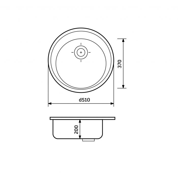 Набір кухонна Adamant Sun, штучний камінь, кругла, без крила, 510x200мм, чаша - 1, врізна, сірий + змішувач