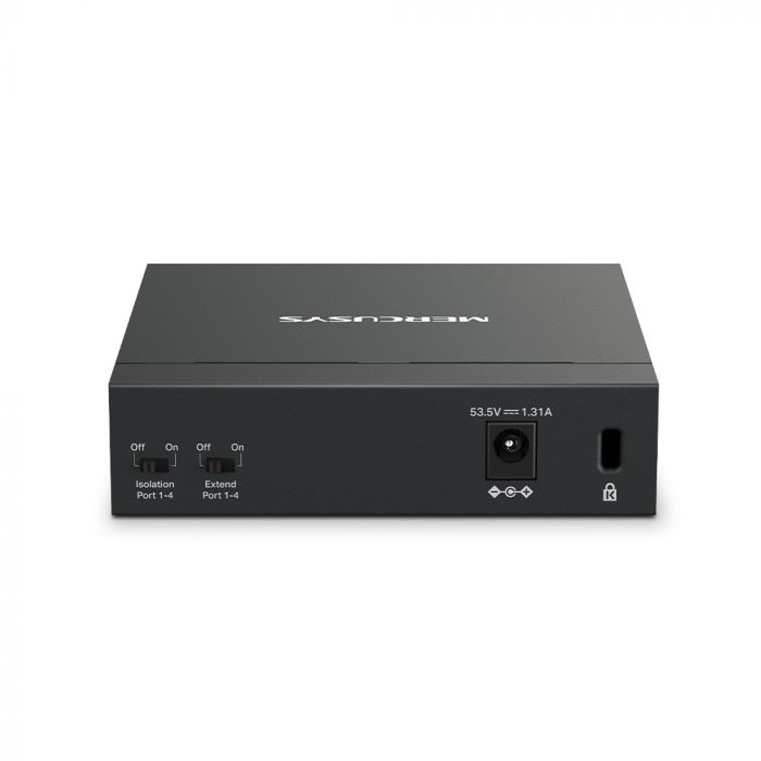 Комутатор MERCUSYS MS105GP 5xGE (4xPoE), 65Вт, Некерований