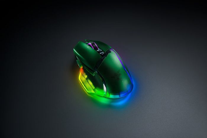 Миша Razer Basilisk V3 Pro 35K, RGB, USB-A/WL/BT, Phantom Green Ed.