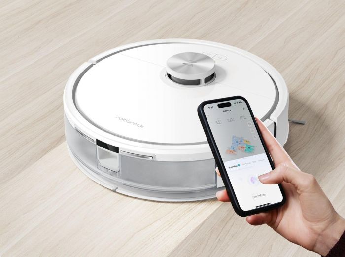 Робот-пилосос Roborock Q7 TF, h=9.9см, вологе прибирання, конт пил -0.4л, автон. робота до 150хв, Wi-Fi, білий