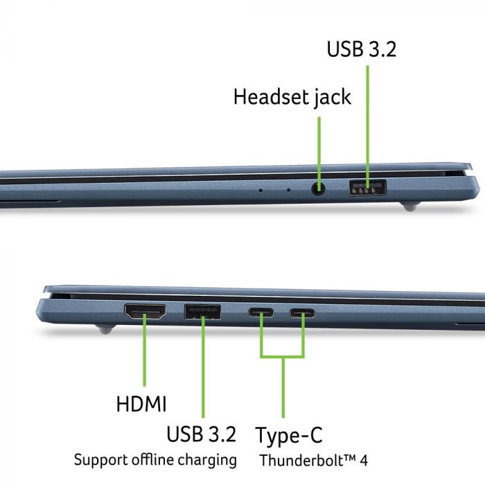 Ноутбук Acer Swift Go 14 AI SFG14-I71 14" WUXGA OLED, Intel U7-355, 16GB, F512GB, UMA, Win11, синій