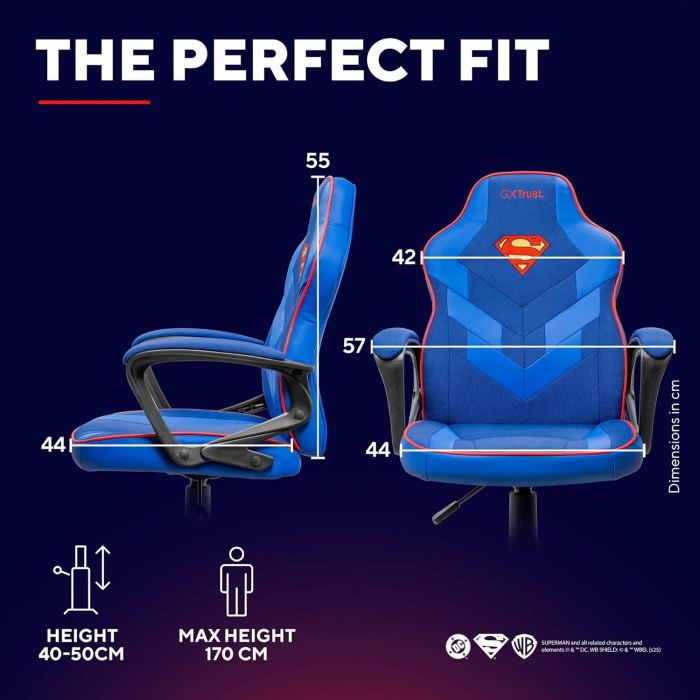 Крісло Trust GXT 703SM Revvo, ПУ шкіра, Foldable Armrests, синій