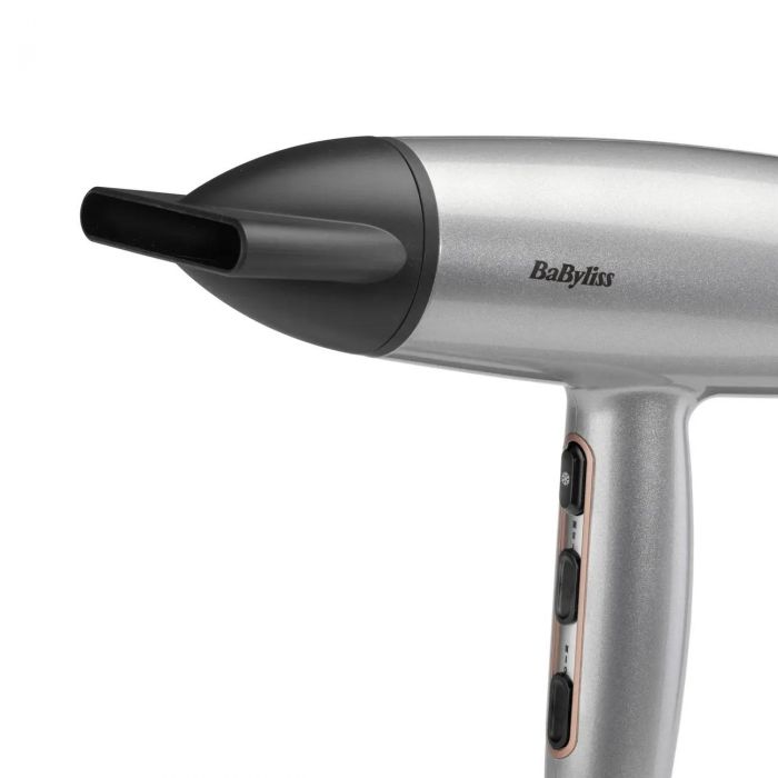 Фен Babyliss Cosmos, 2100Вт, 3 режими, іонізація, хол. обдув, 2 насадки, сірий