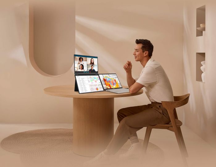 Монітор портативний Asus 2x14" ZenScreen DUO MB14FCD mHDMI, 2xUSB-C, IPS, 1920x1200, 16:10, sRGB 100%, HDR10, Sleeve