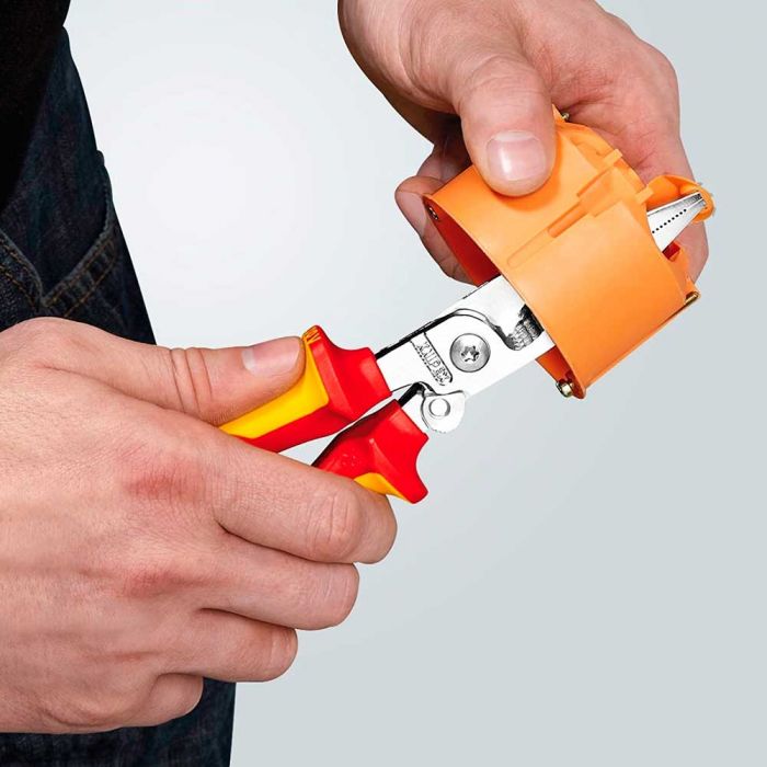 Кліщі багатофункціональні KNIPEX, діелектричні, для робіт під напругою 10000В, 200мм